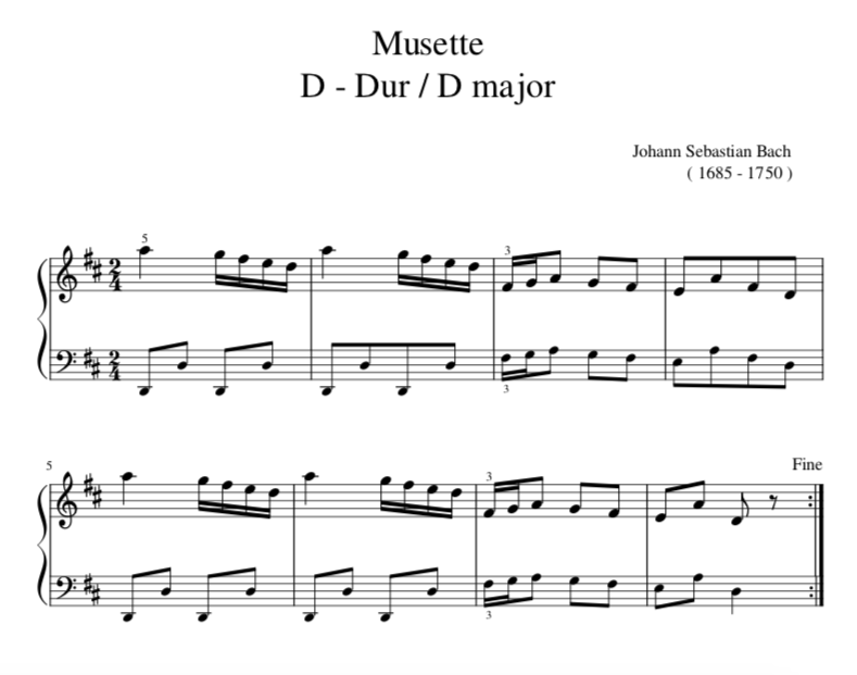 Johann Sebastian Bach - Musette D major for piano